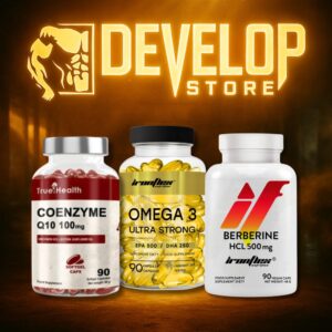 Υγεία Καρδιάς & Χοληστερίνης | Πακέτο Heart Support | IronFlex Omega 3 90 caps + True Health Coenzyme Q10 100 softgels + IronFlex Berberine HCL 90 vcaps