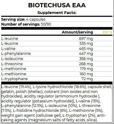 BioTechUSA EAA 200 tabs - Απαραίτητα Αμινοξέα - Image 2