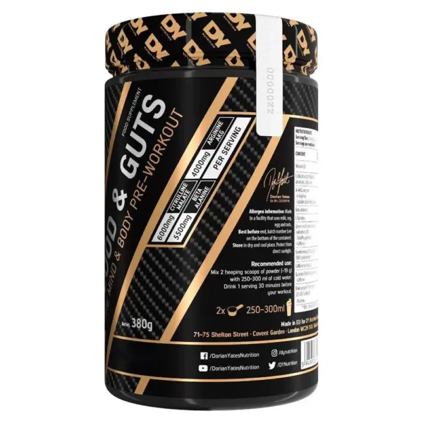 Dorian Yates Blood & Guts | Pre Workout  | 380gr - Image 2