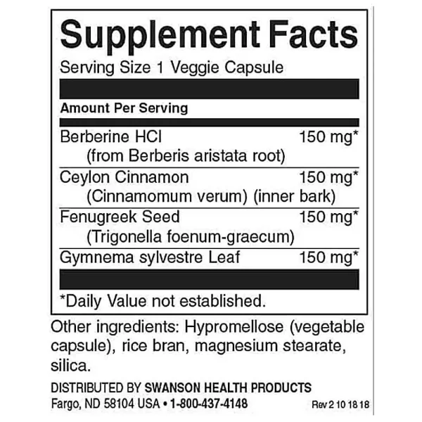 Swanson Berberine Complex 90 Vcaps - Image 2