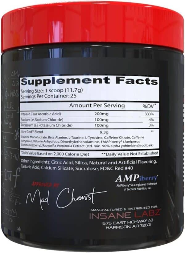 Pre Workout I Am God | Insane Labz | 25 Δόσεις - Image 3