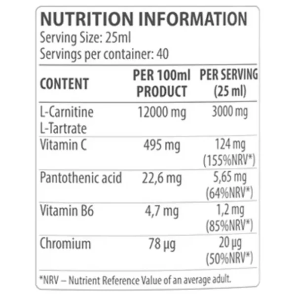 Dorian Yates L-Carnitine XL 1000ml - Image 2