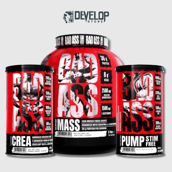 Bad Ass Mass + Creatine + Pump Stim-Free | Πακέτο Όγκου & Αντοχής