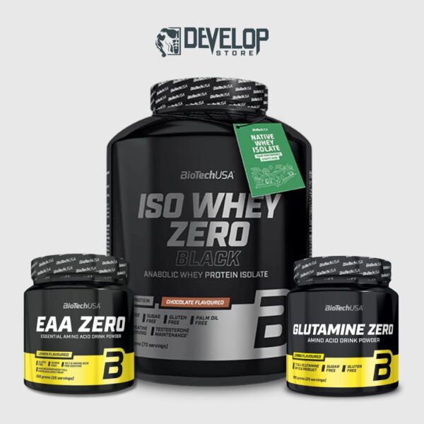 Iso Whey Zero Black + EAA Zero + Glutamine Zero | Πακέτο για Γράμμωση και Αποκατάσταση