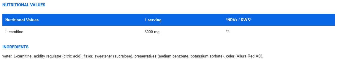 L-Carnitine 3000mg Shot | IronFlex Nutrition | Liquid L-Carnitine | 100ml - Image 2