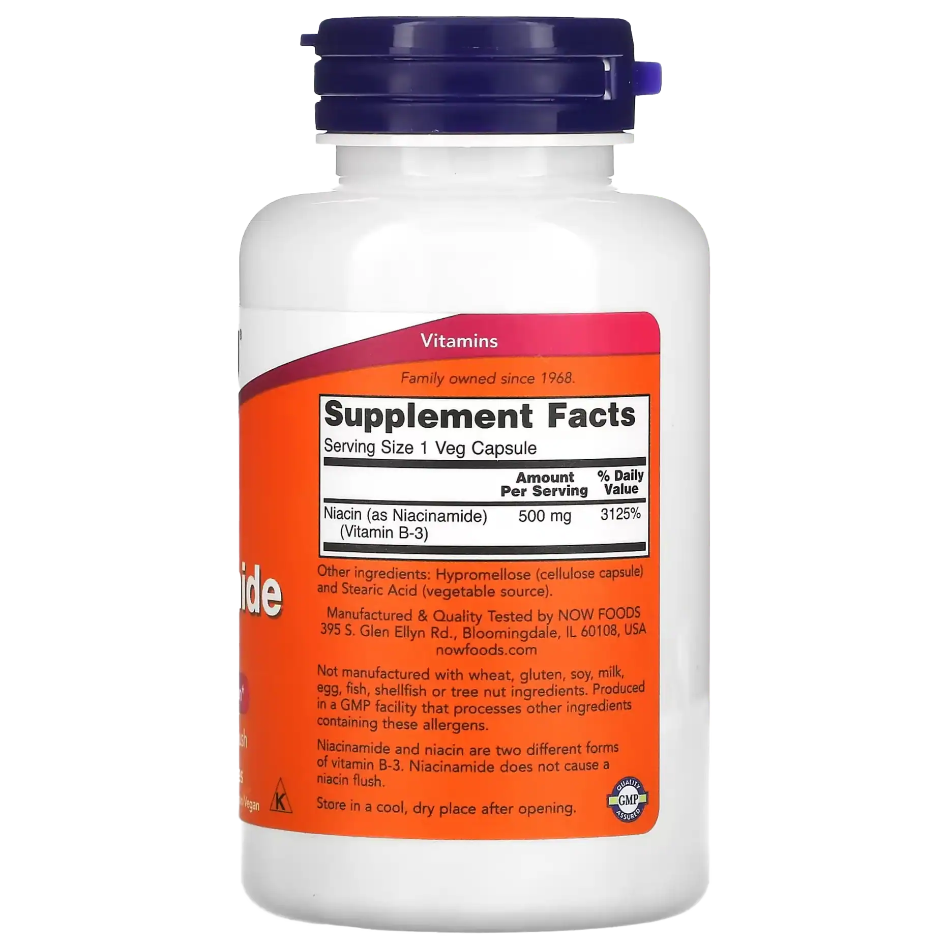Niacin 500mg NOW Foods - 90 Caps - Image 2