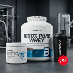 Gym Starter Pack – 100% Pure Whey (2.27kg) + Creatine Monohydrate (300g) + ΔΩΡΟ Shaker (600ml)