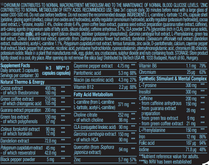 Black Burn 90 caps - Biotech USA - Image 2