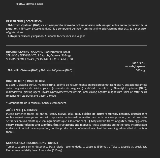 NAC | Big Man Nutrition | N-Acetyl L-Cysteine | 60 Φυτικές Κάψουλες - Image 3