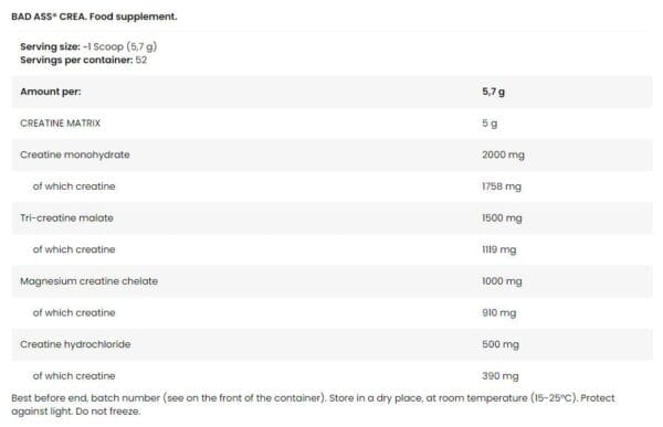 BAD ASS Crea 4 Advanced Forms of Creatine Matrix - Image 2